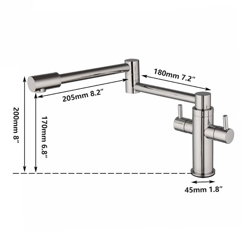 720° Swivel Kitchen Sink Faucet Tap With Dual Handle Control