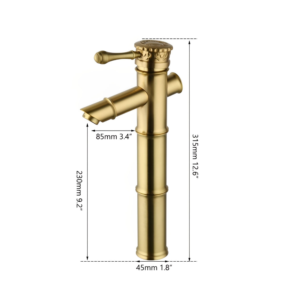 Antique Bronze Bamboo Design Counter Top Basin Mixer Faucet