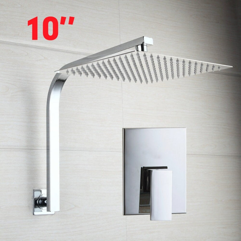 Chrome Brass Rain Shower Bathroom Faucet Set