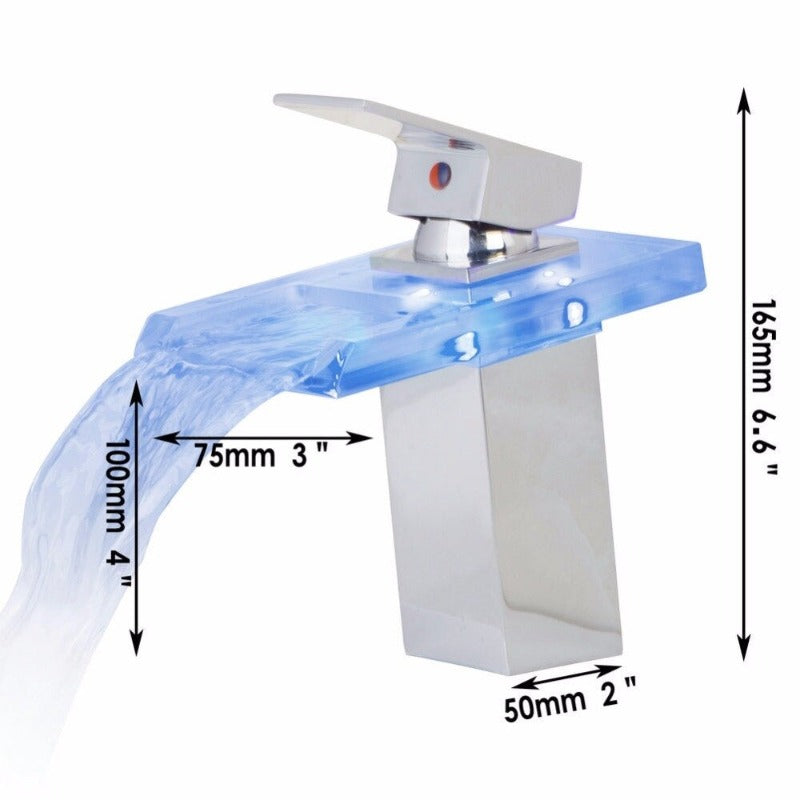 Chrome Water Faucet LED Bathroom Basin Sink Mixer Tap