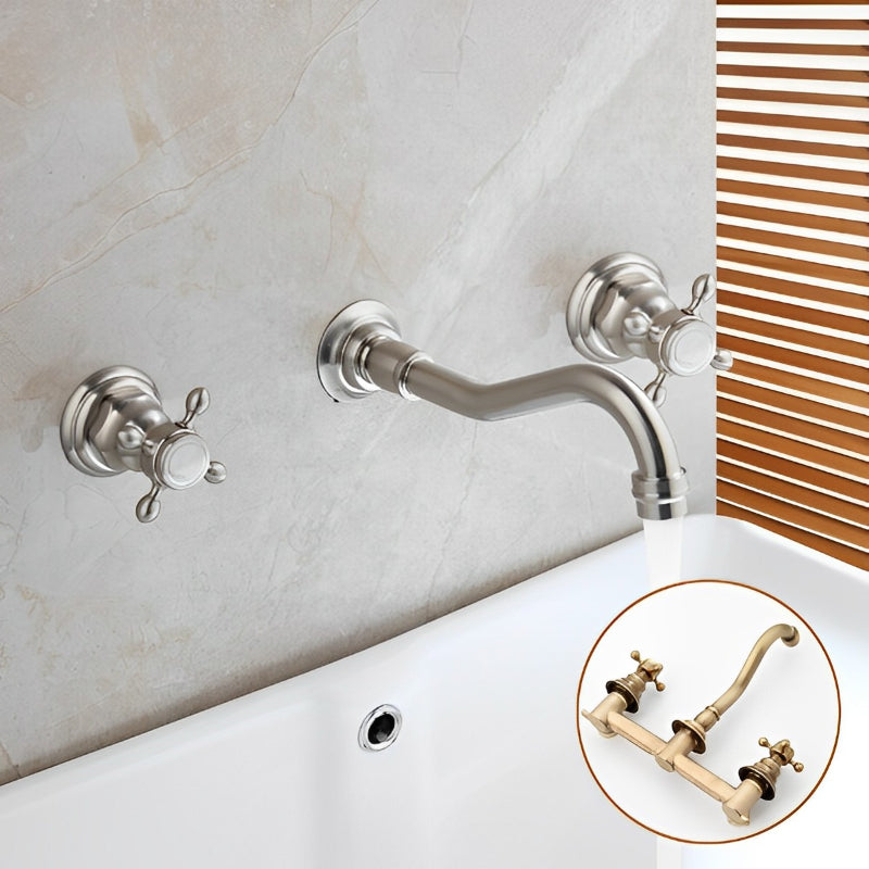 Antique 2 Handles Mixer Bathroom Faucet Tap