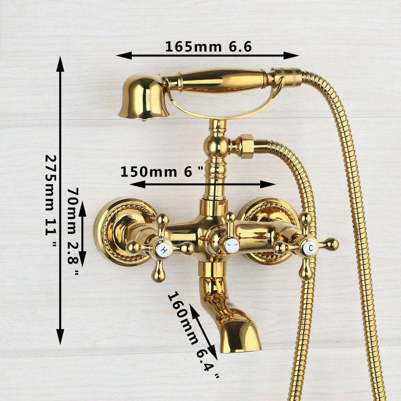 Wall Mounted Double Handles Mixer Faucet