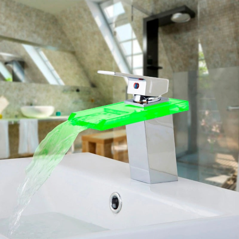 Chrome Water Faucet LED Bathroom Basin Sink Mixer Tap