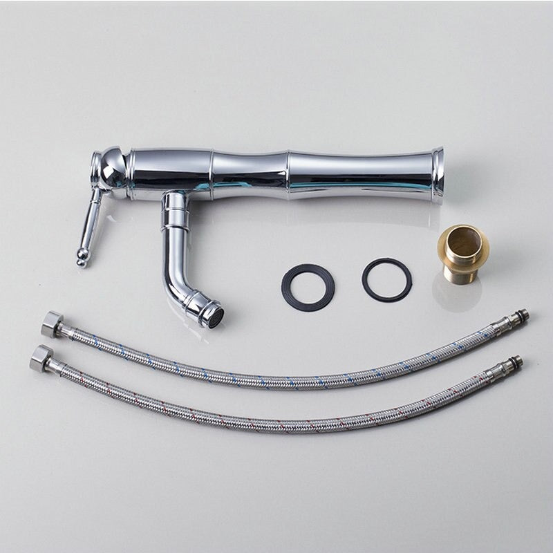 Swivel Spout Polished Bathroom Basin Sink Hot and Cold Mixer Tap