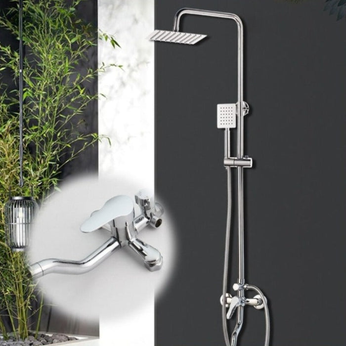 8 Inch Wall Mount Chrome Shower Faucet Set