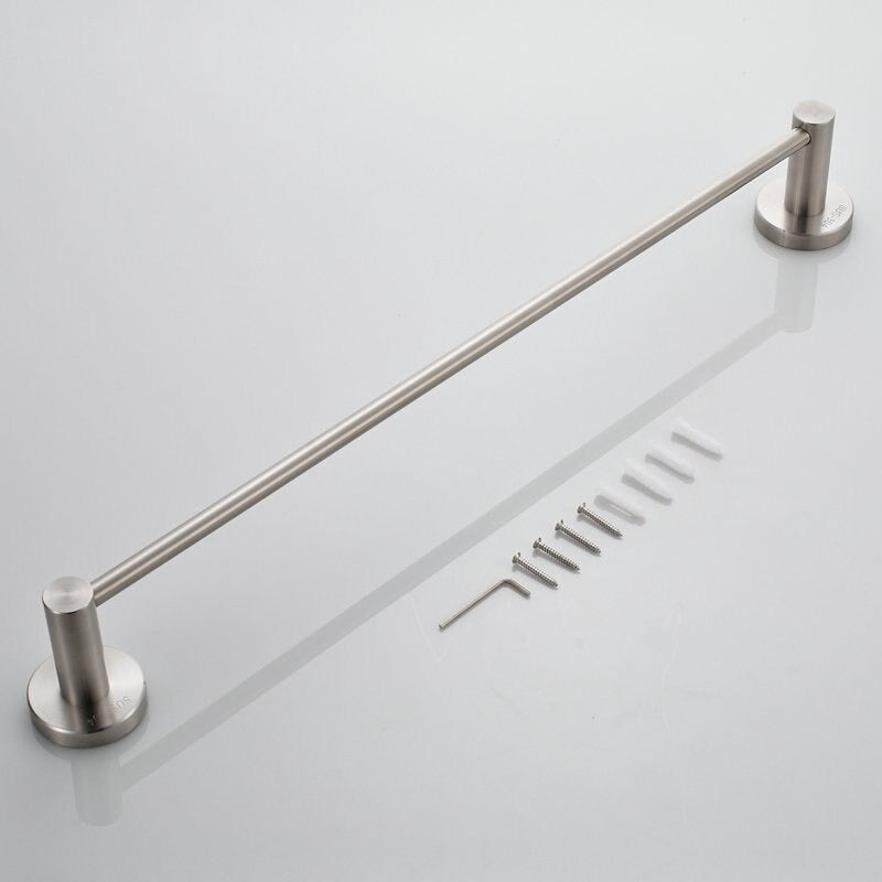 Nickel Brushed Bathroom Wall Mounted Towel Rail Holder