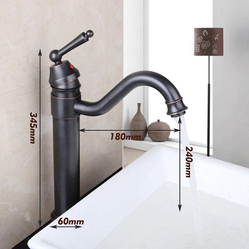 360 Swivel Deck Mounted Single Handle Black ORB Mixer Tap