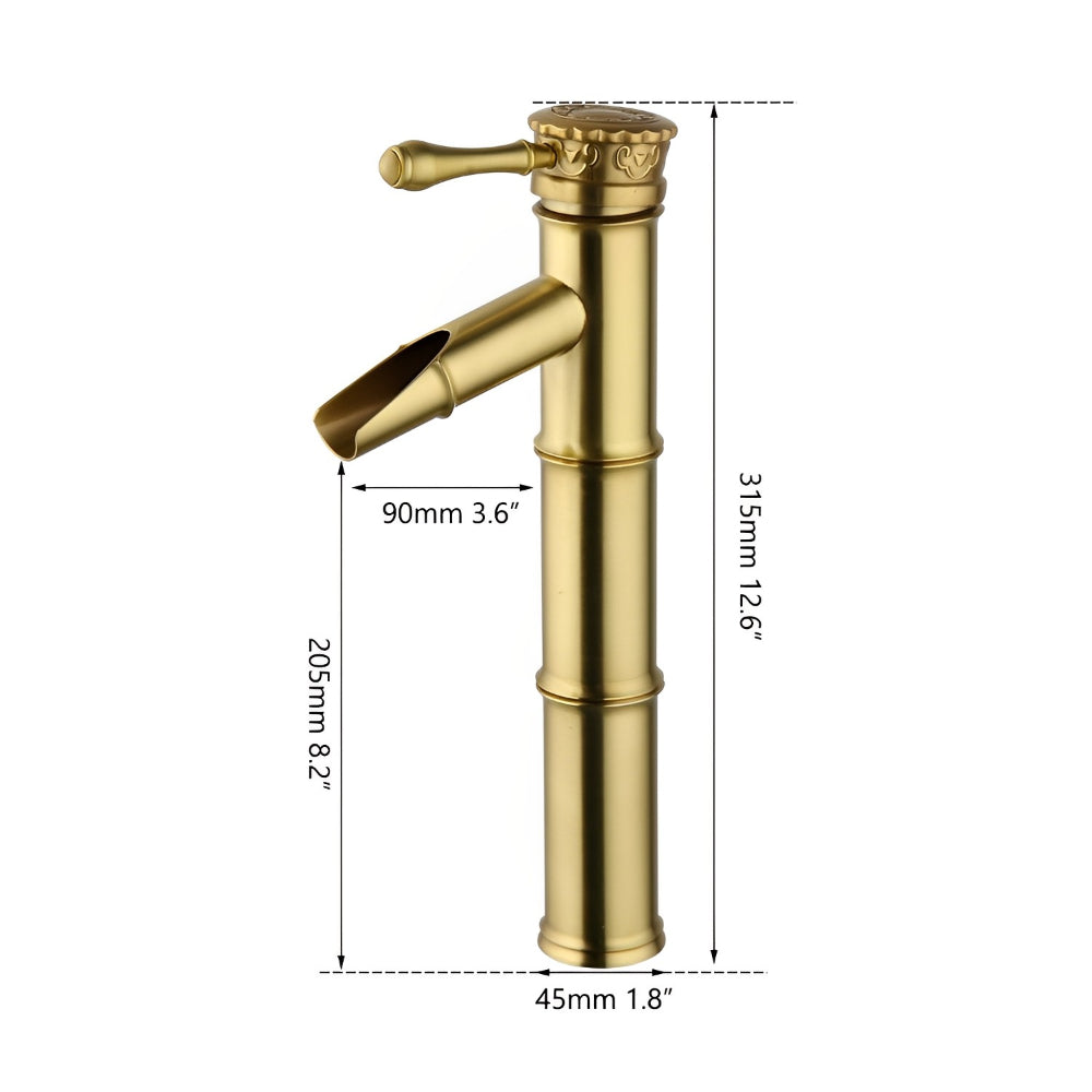 Antique Bronze Bamboo Design Counter Top Basin Mixer Faucet
