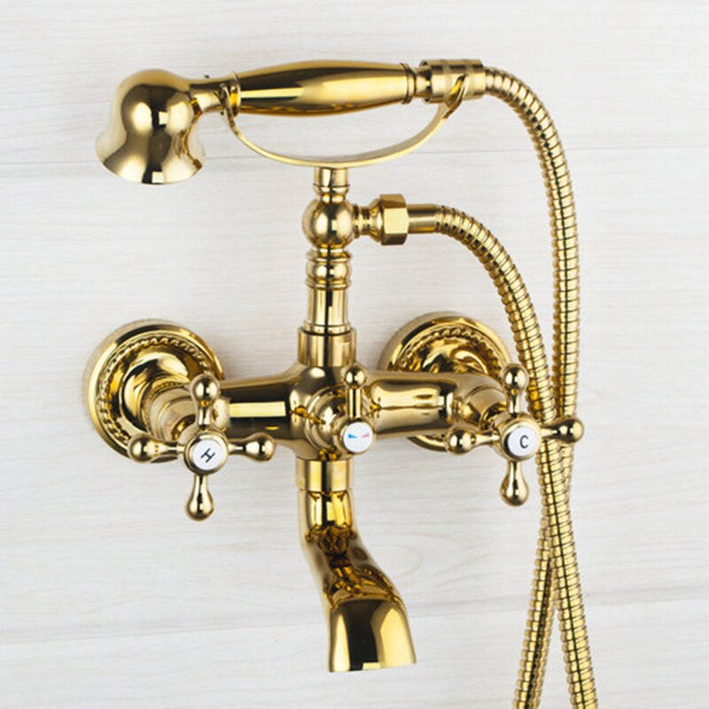 Wall Mounted Double Handles Mixer Faucet