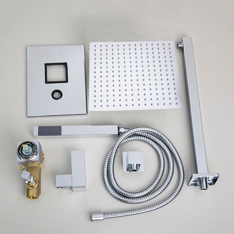 8 Inch Wall Mounted Luxury Square Head Shower Set