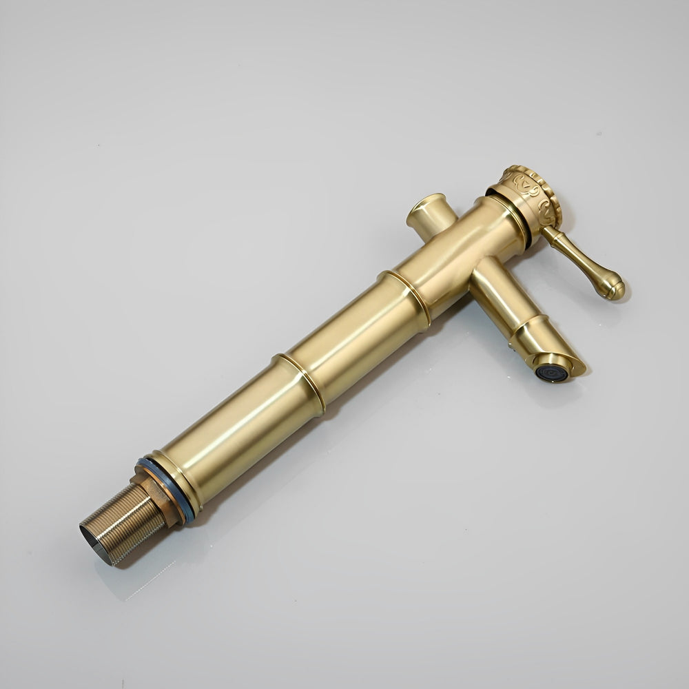 Antique Bronze Bamboo Design Counter Top Basin Mixer Faucet