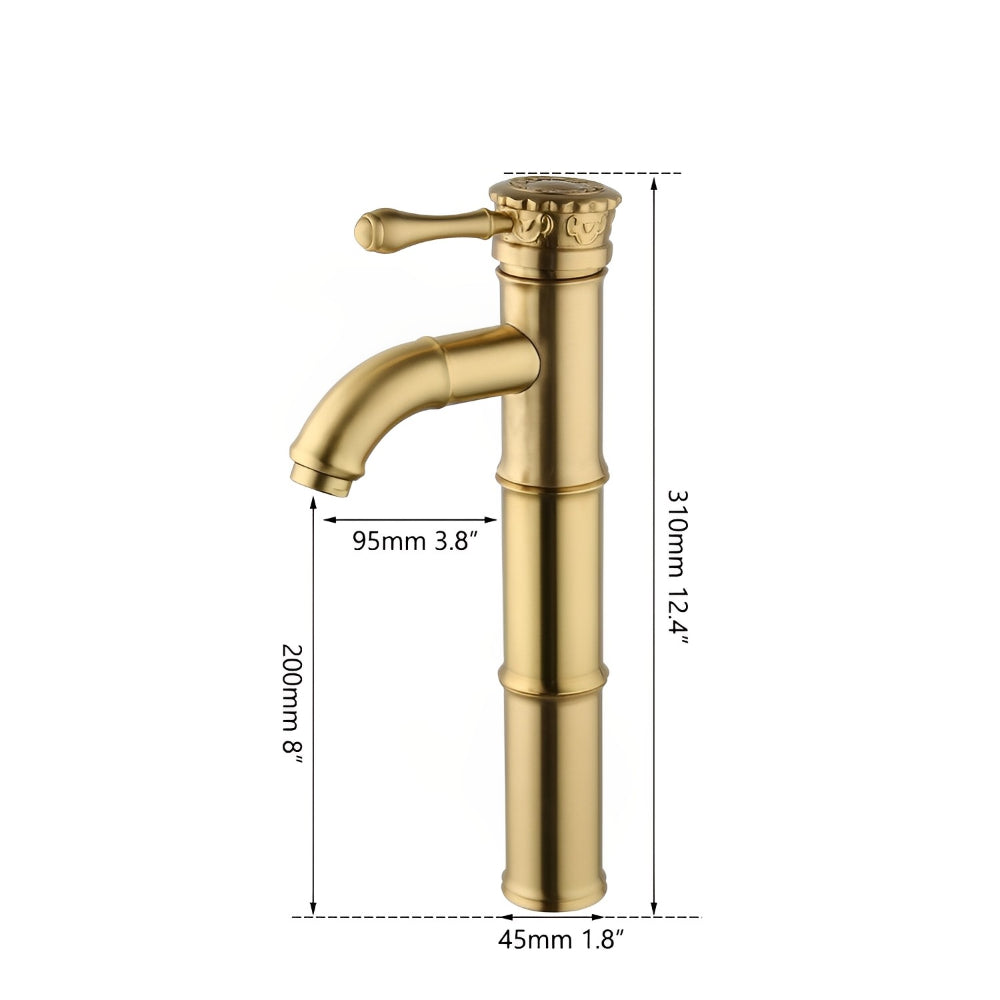 Antique Bronze Bamboo Design Counter Top Basin Mixer Faucet