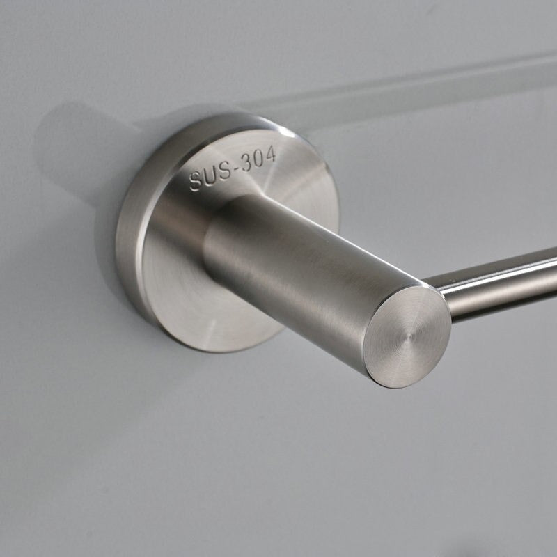 Nickel Brushed Bathroom Wall Mounted Towel Rail Holder