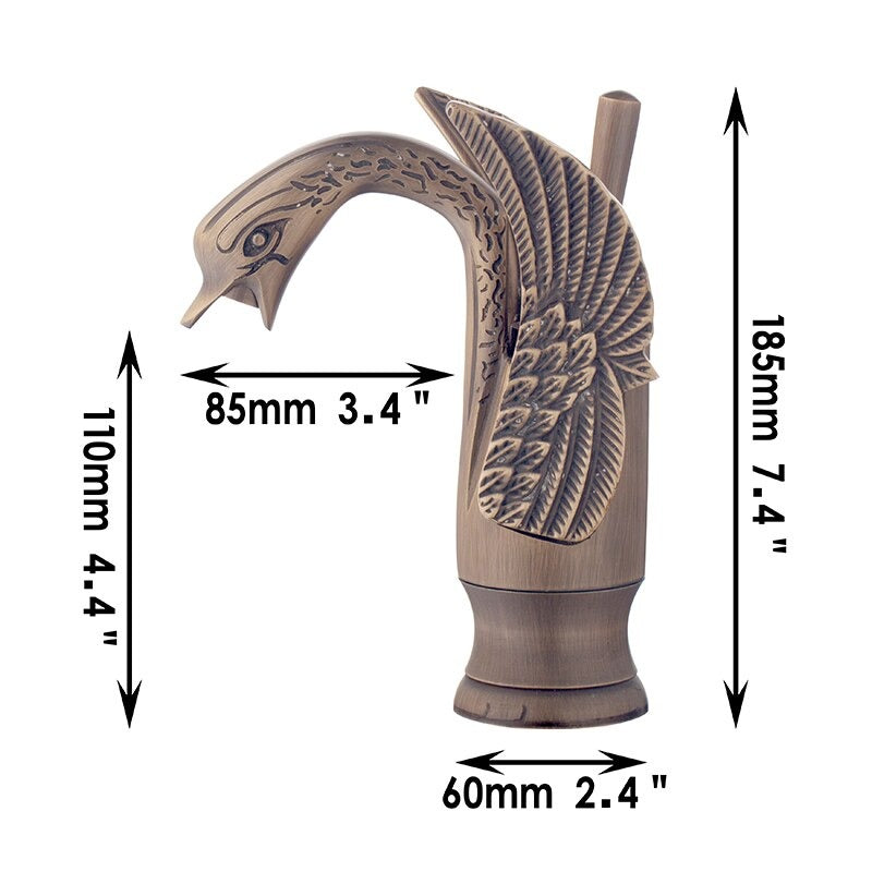 Swan-Shape Deck Mounted Bathroom Faucet Mixer Tap