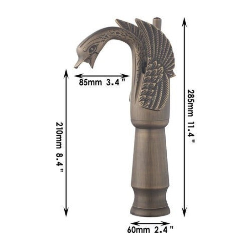 Swan-Shape Deck Mounted Bathroom Faucet Mixer Tap