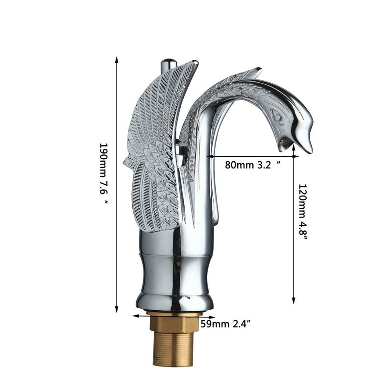 Swan-Shape Deck Mounted Bathroom Faucet Mixer Tap