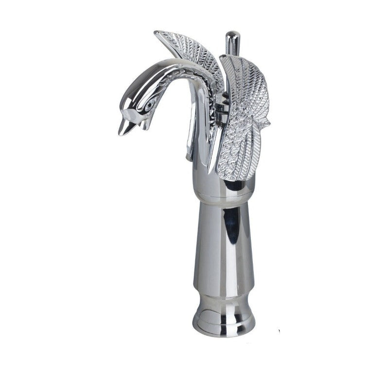 Swan-Shape Deck Mounted Bathroom Faucet Mixer Tap