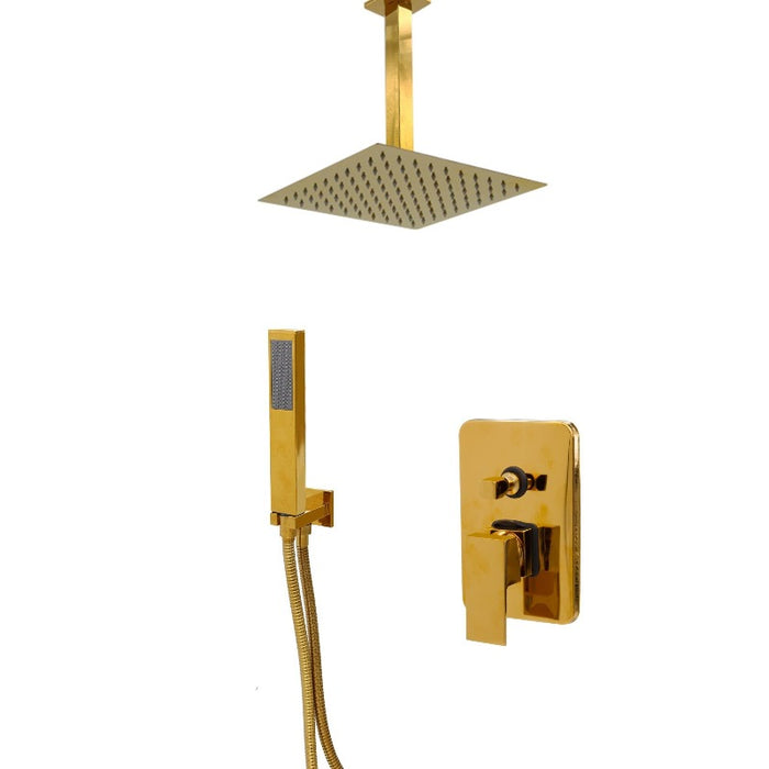 8 Inch Gold Plate Solid Brass Shower Heads Set