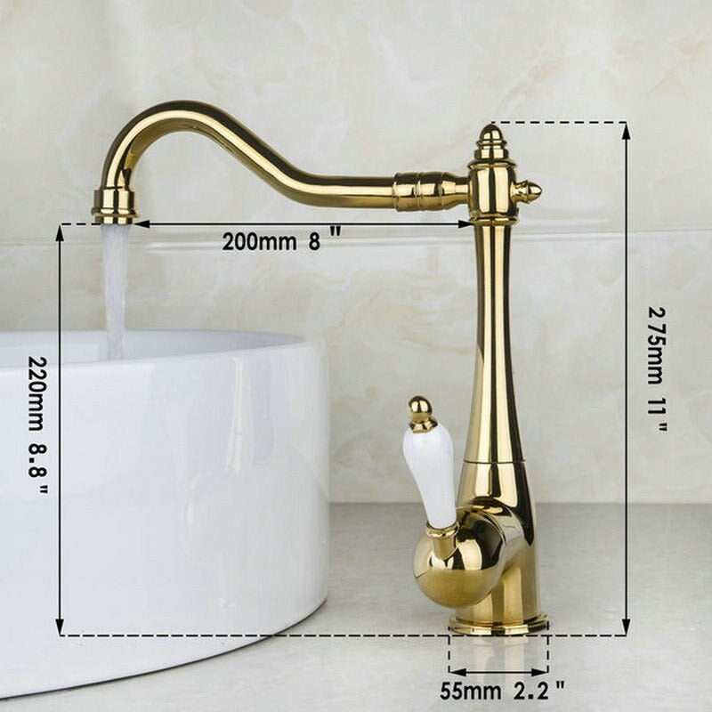 Spout Rotating Basin Sink Mixer Faucet Tap