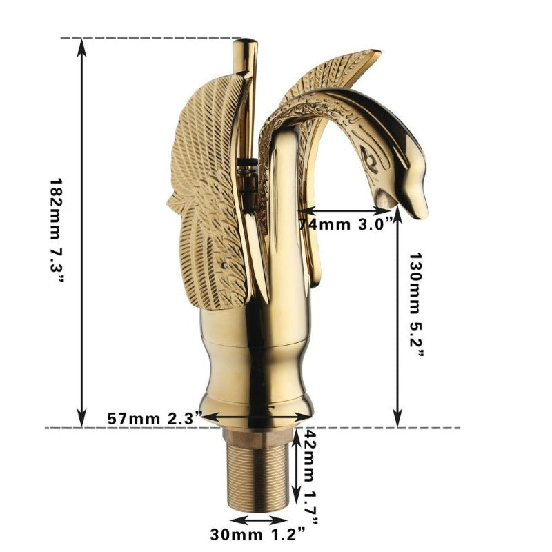 Swan-Shape Deck Mounted Bathroom Faucet Mixer Tap