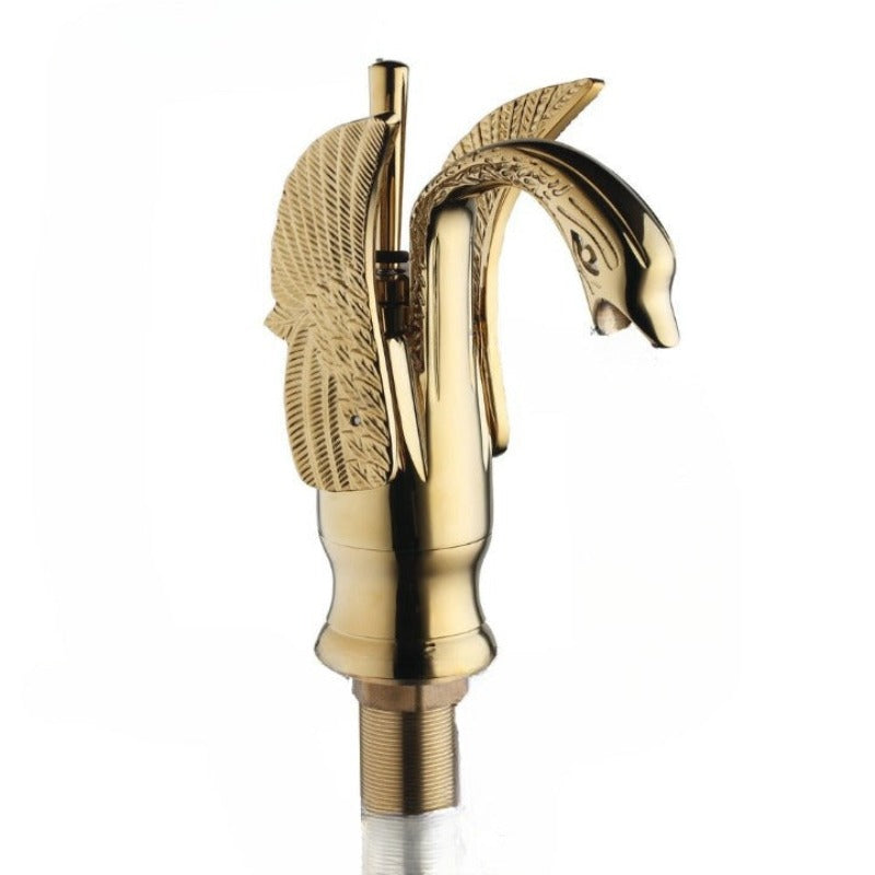Swan-Shape Deck Mounted Bathroom Faucet Mixer Tap