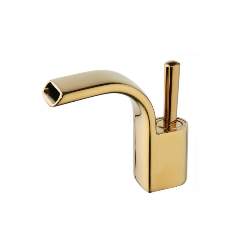Deck Mounted Golden Polished Bathroom Basin Faucet