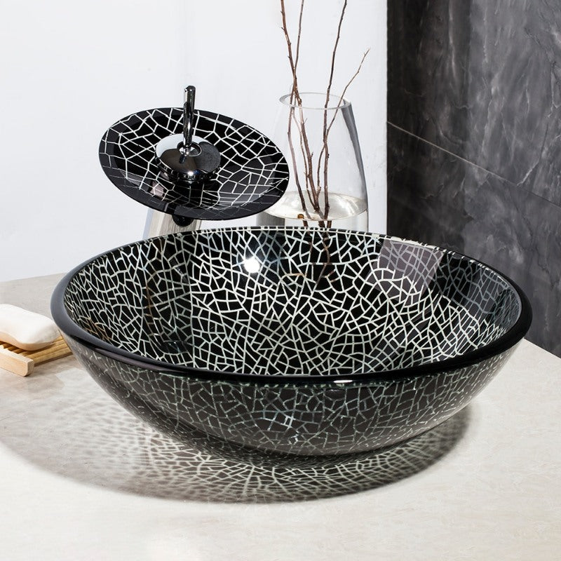 Round Bathroom Handmade Article Washbasin Sink Set
