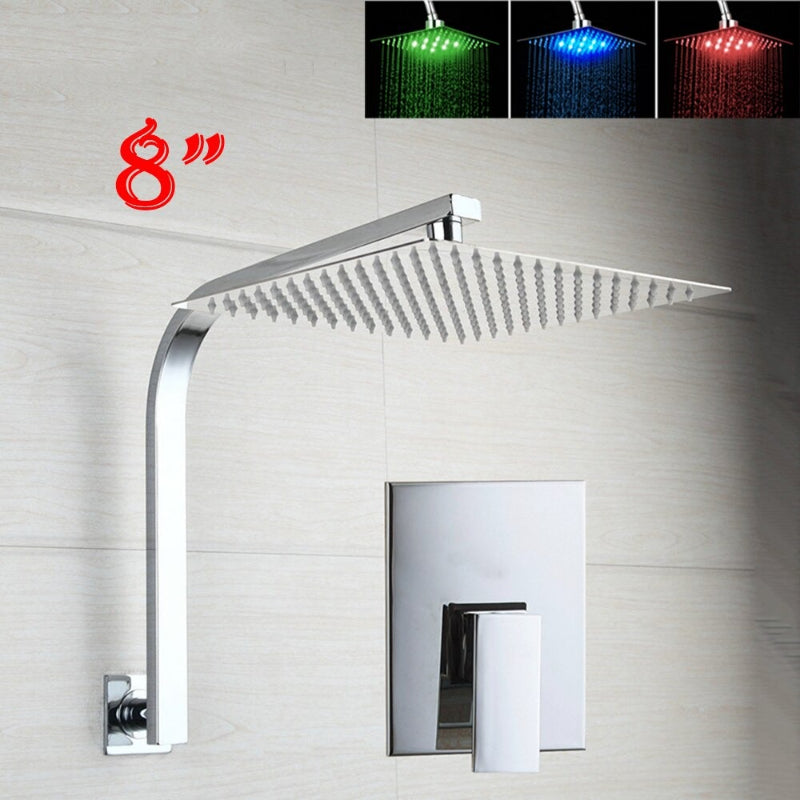 Chrome Brass Rain Shower Bathroom Faucet Set