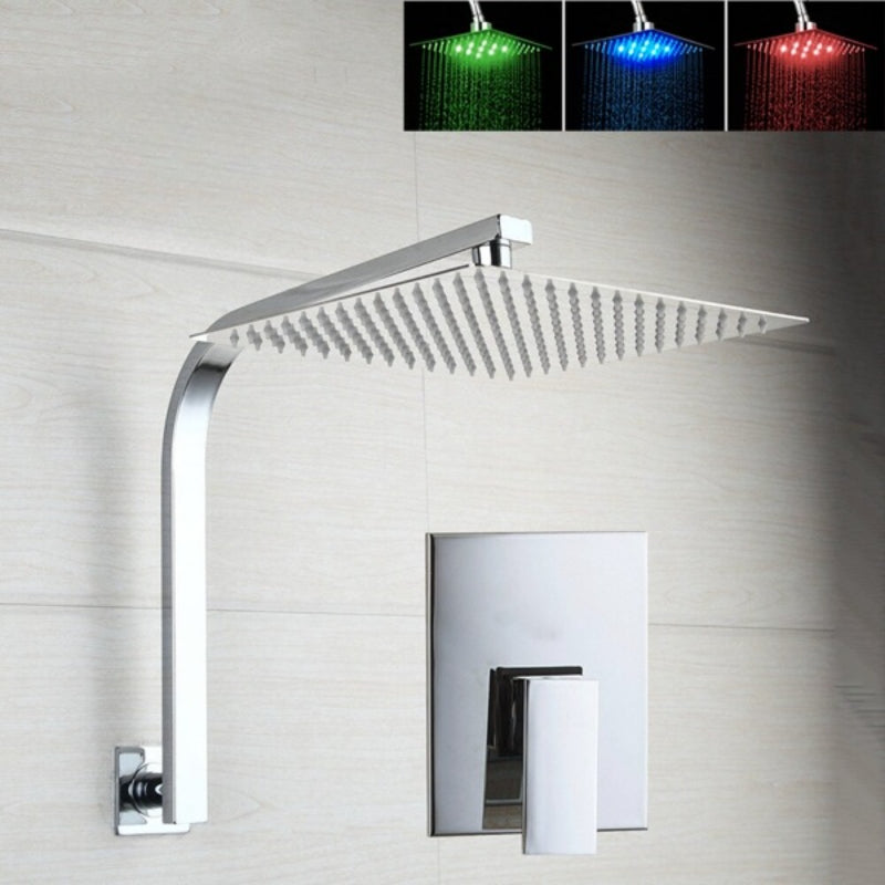 Chrome Brass Rain Shower Bathroom Faucet Set