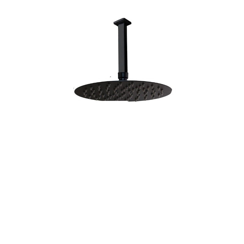 Black Round Wall Mounted Bathroom Rainfall Shower Faucet Sets