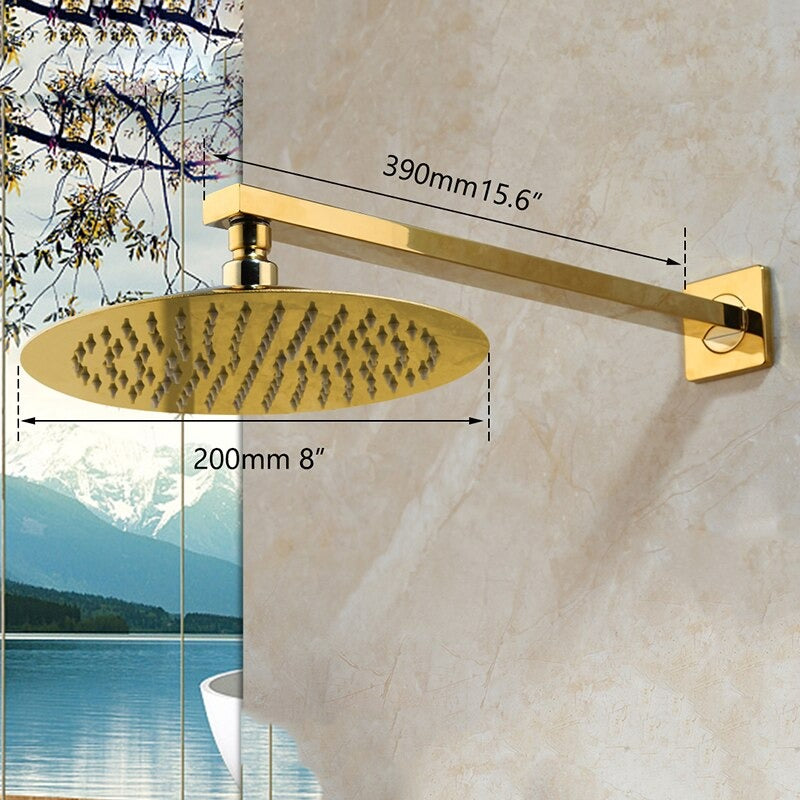 Wall Mount Rainfall Shower Faucet Set
