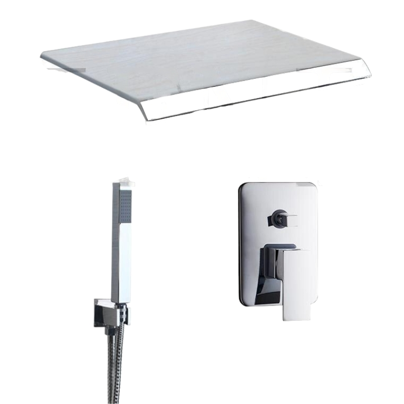 Chrome Polish Solid Waterfall Bathroom Shower