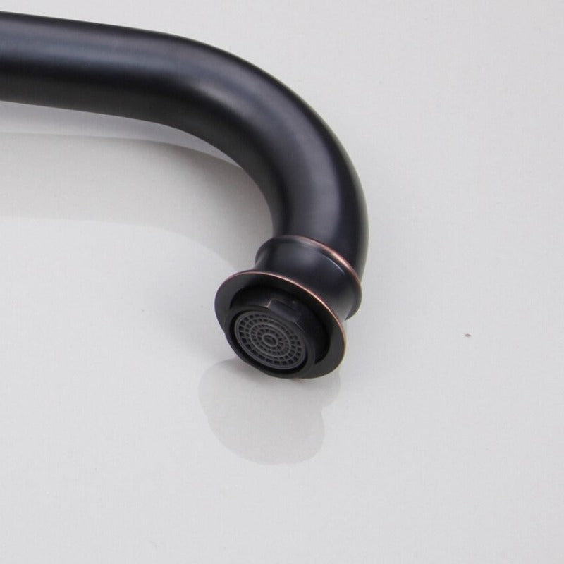 360 Swivel Deck Mounted Single Handle Black ORB Mixer Tap