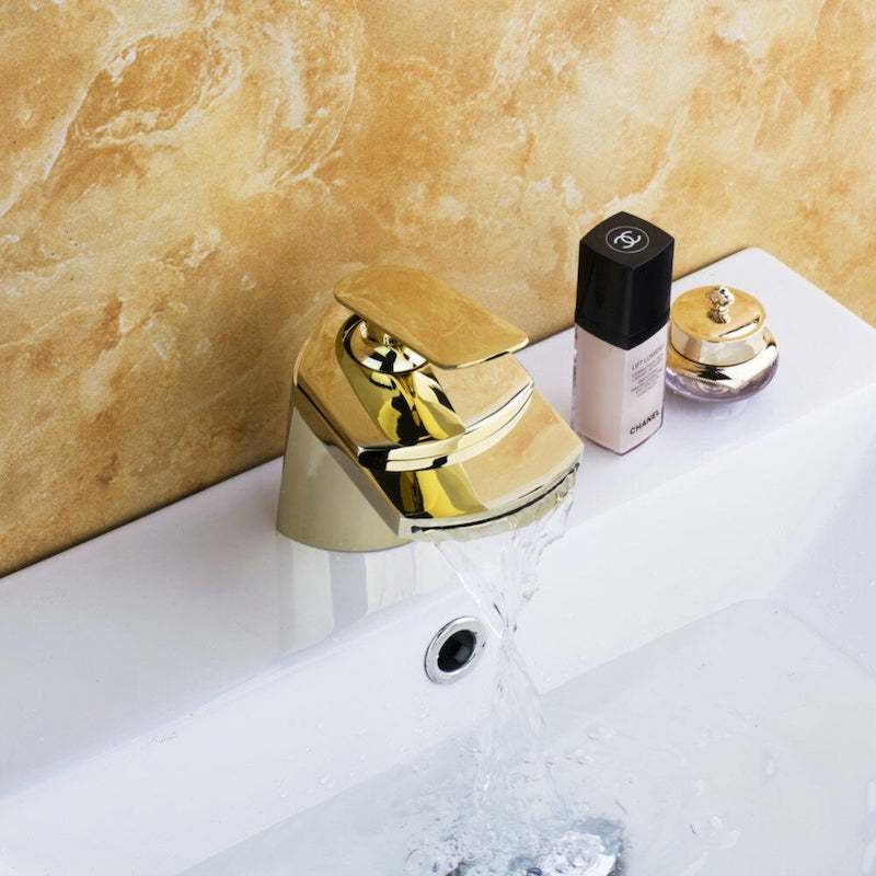 Polished Waterfall Spout Basin Faucet