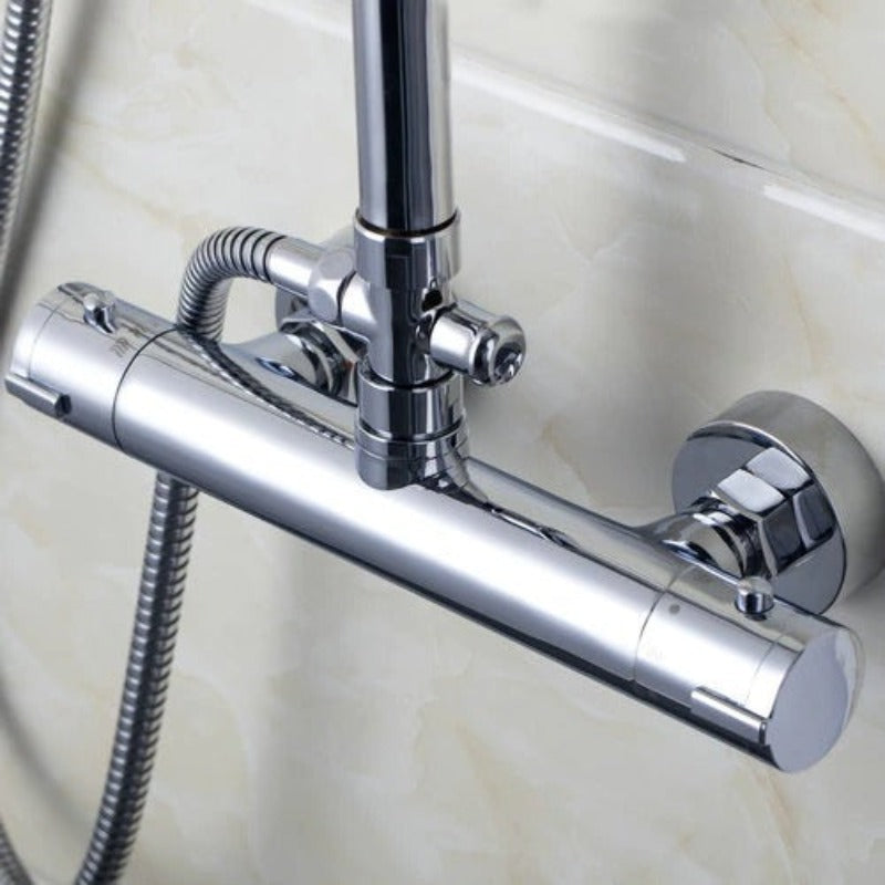 Rainfall Thermostatic Shower Faucet Set Wall Mount