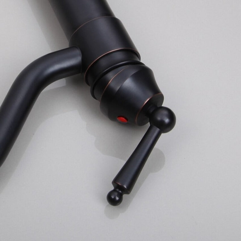 360 Swivel Deck Mounted Single Handle Black ORB Mixer Tap