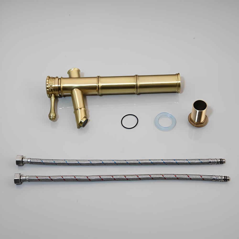 Antique Bronze Bamboo Design Counter Top Basin Mixer Faucet
