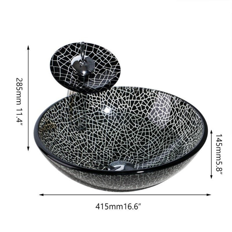 Round Bathroom Handmade Article Washbasin Sink Set