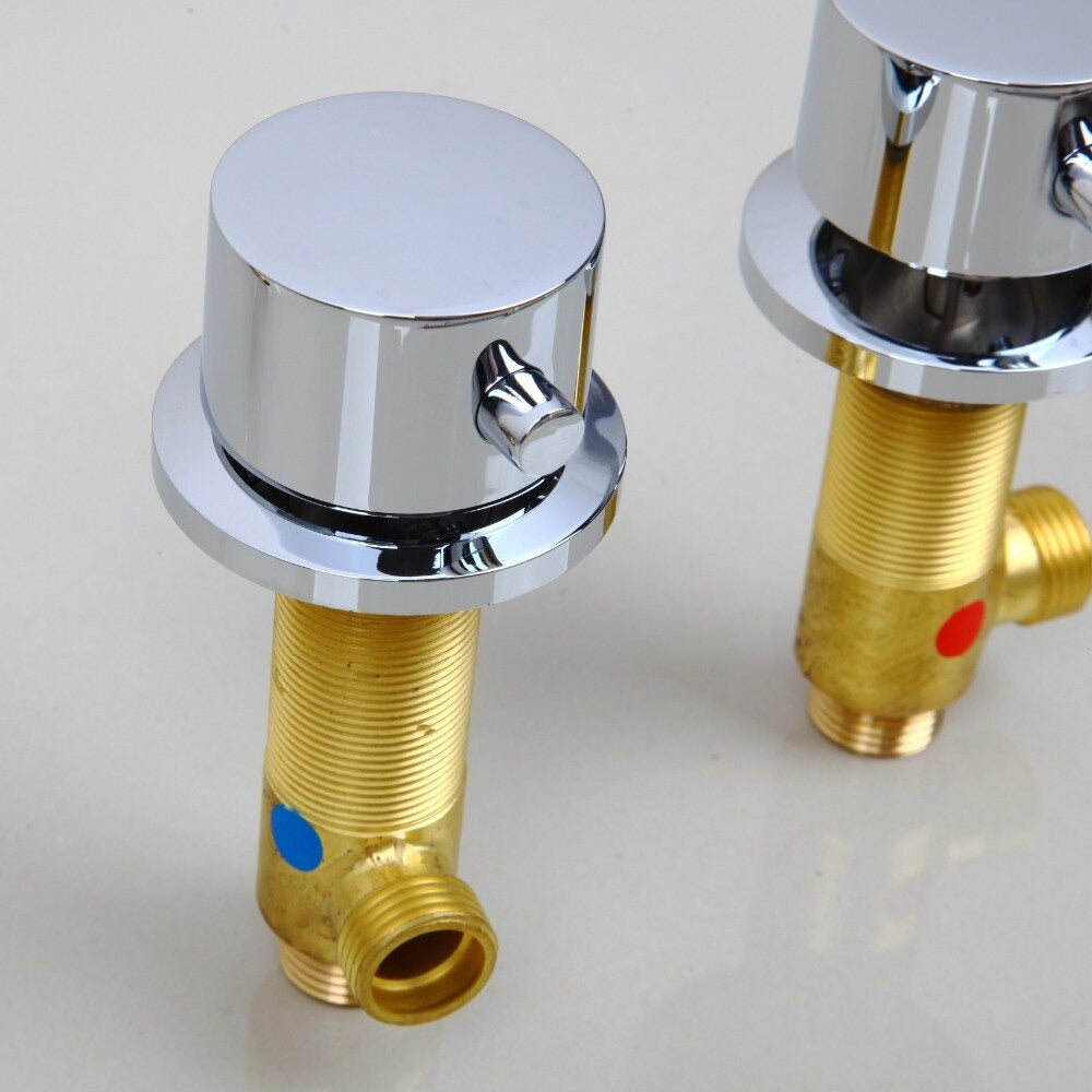Water Temperature Control LED Waterfall Bathroom Faucet