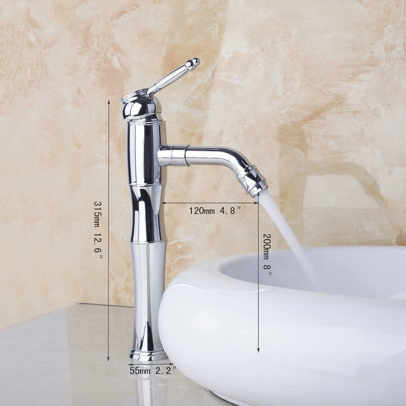 Swivel Spout Polished Bathroom Basin Sink Hot and Cold Mixer Tap