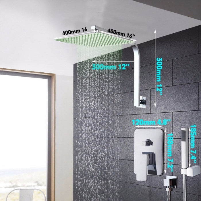 16 Inch LED Rainfall Bathroom Shower Kit