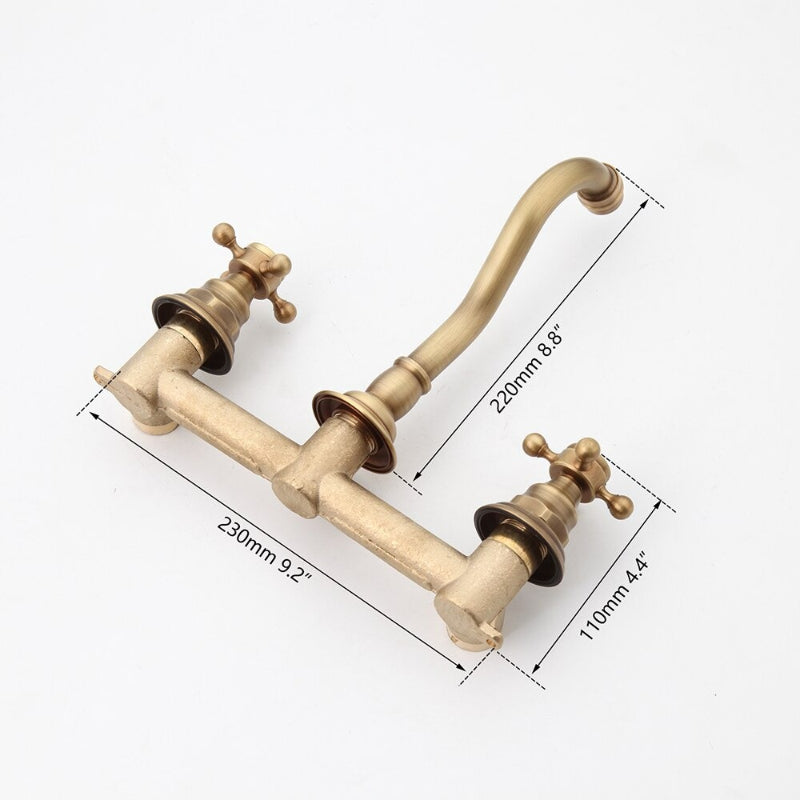 Antique 2 Handles Mixer Bathroom Faucet Tap