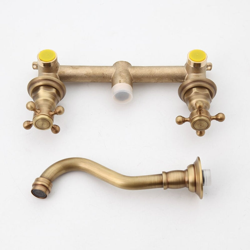 Antique 2 Handles Mixer Bathroom Faucet Tap