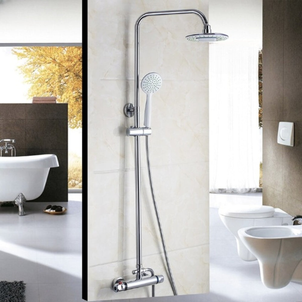 Thermostatic 8 Inch Shower Head Faucet Mixer Tap Set