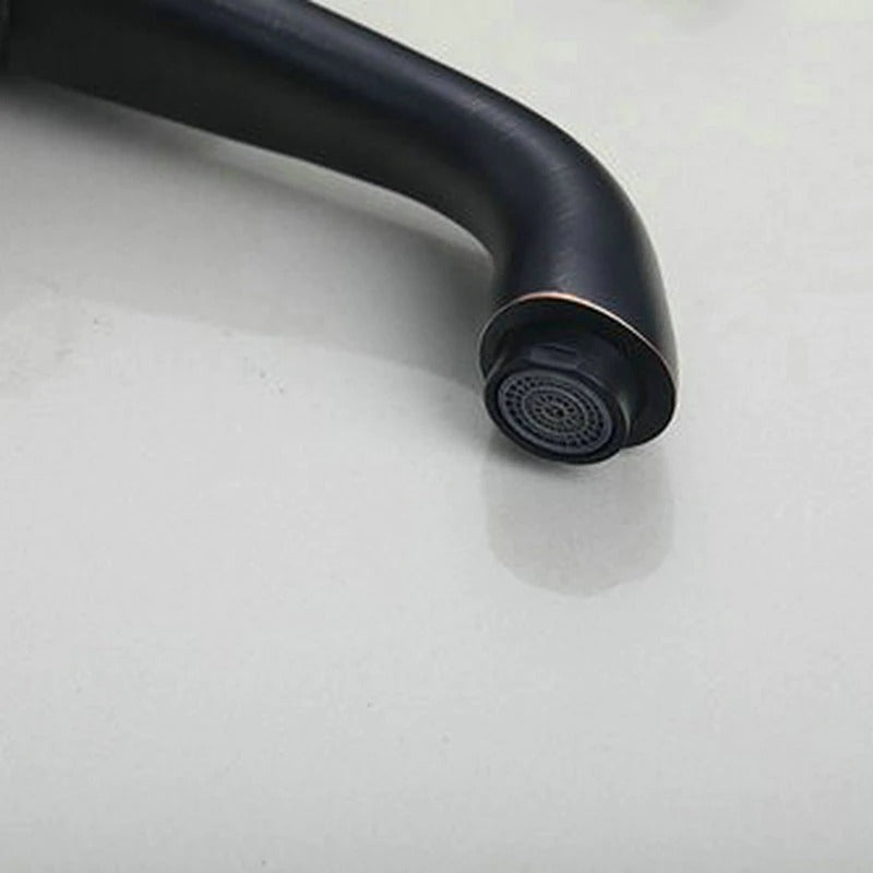 Black Deck Mount Bathroom Single Handle Tap Mixer Faucet