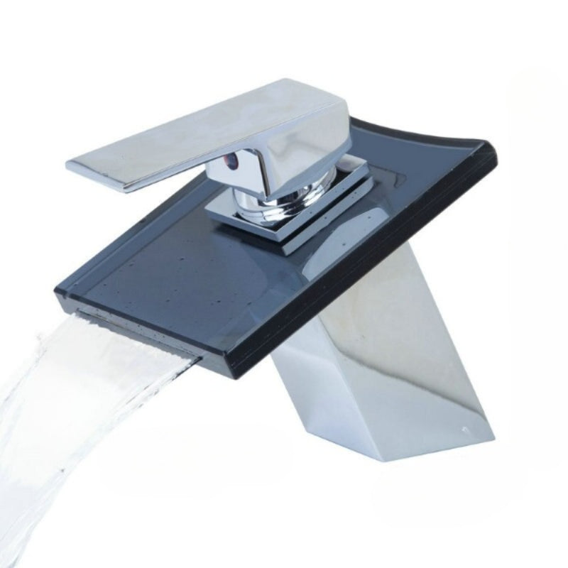ORB And Chrome Deck Mounted Glass Waterfall Faucet