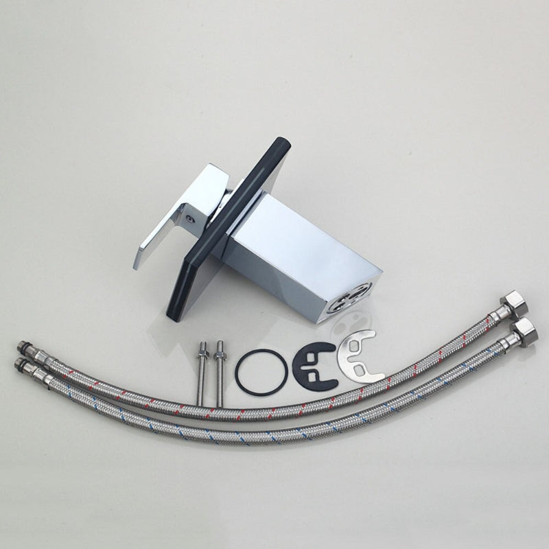 ORB And Chrome Deck Mounted Glass Waterfall Faucet