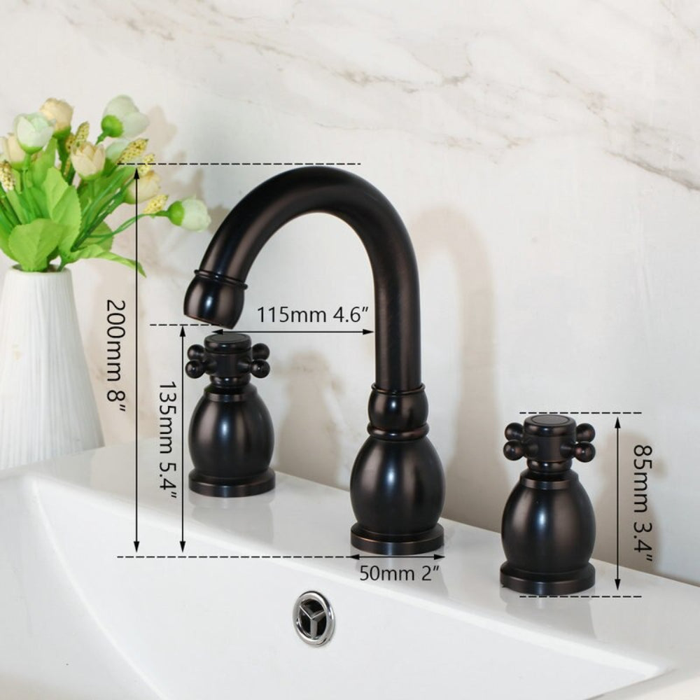 Deck Mounted 2 Handles Basin Mixer Faucet