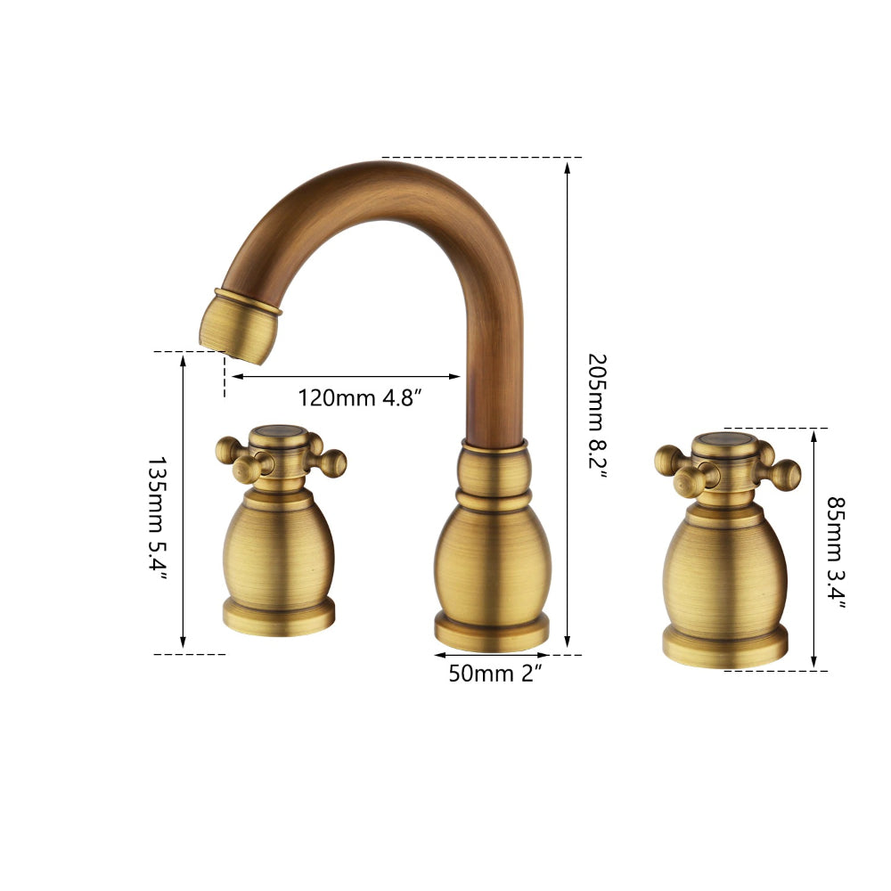 Deck Mounted 2 Handles Basin Mixer Faucet