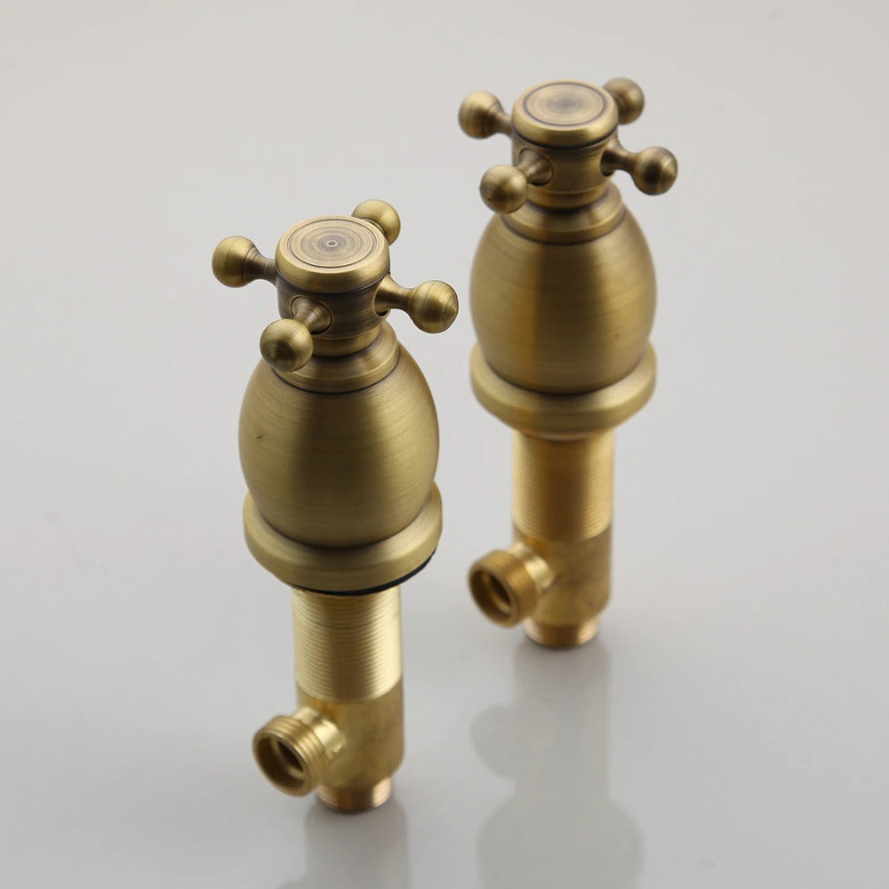 Deck Mounted 2 Handles Basin Mixer Faucet
